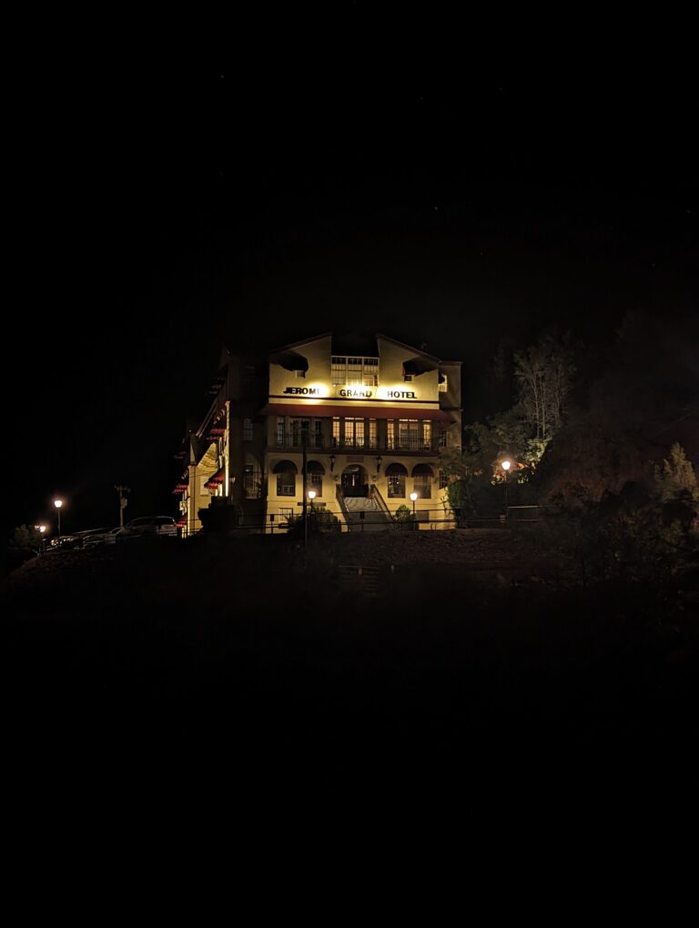 The Jerome Grand Hotel at night