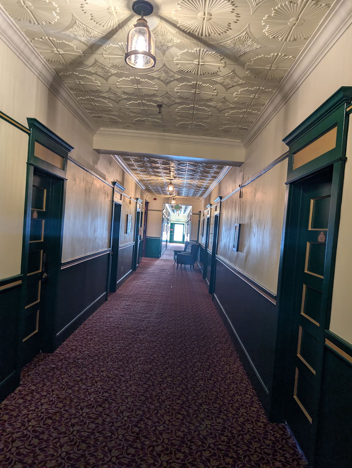 The third-floor hallway at the Hotel St. Michael