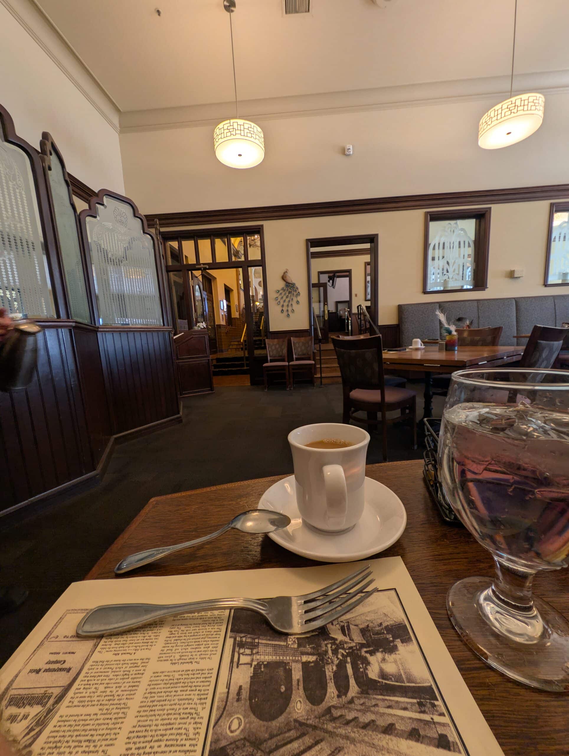 The Peacock Room dining room at the Hassayampa Inn during breakfast