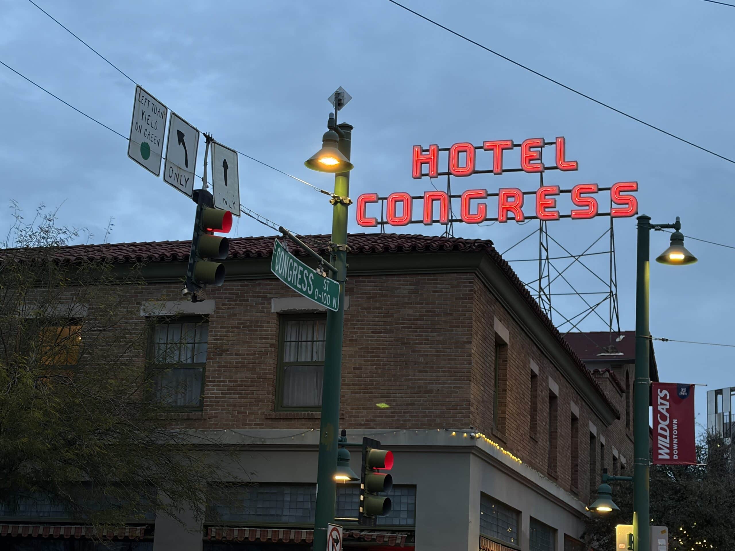 The historic Hotel Congress in downtown Tucson, Arizona
